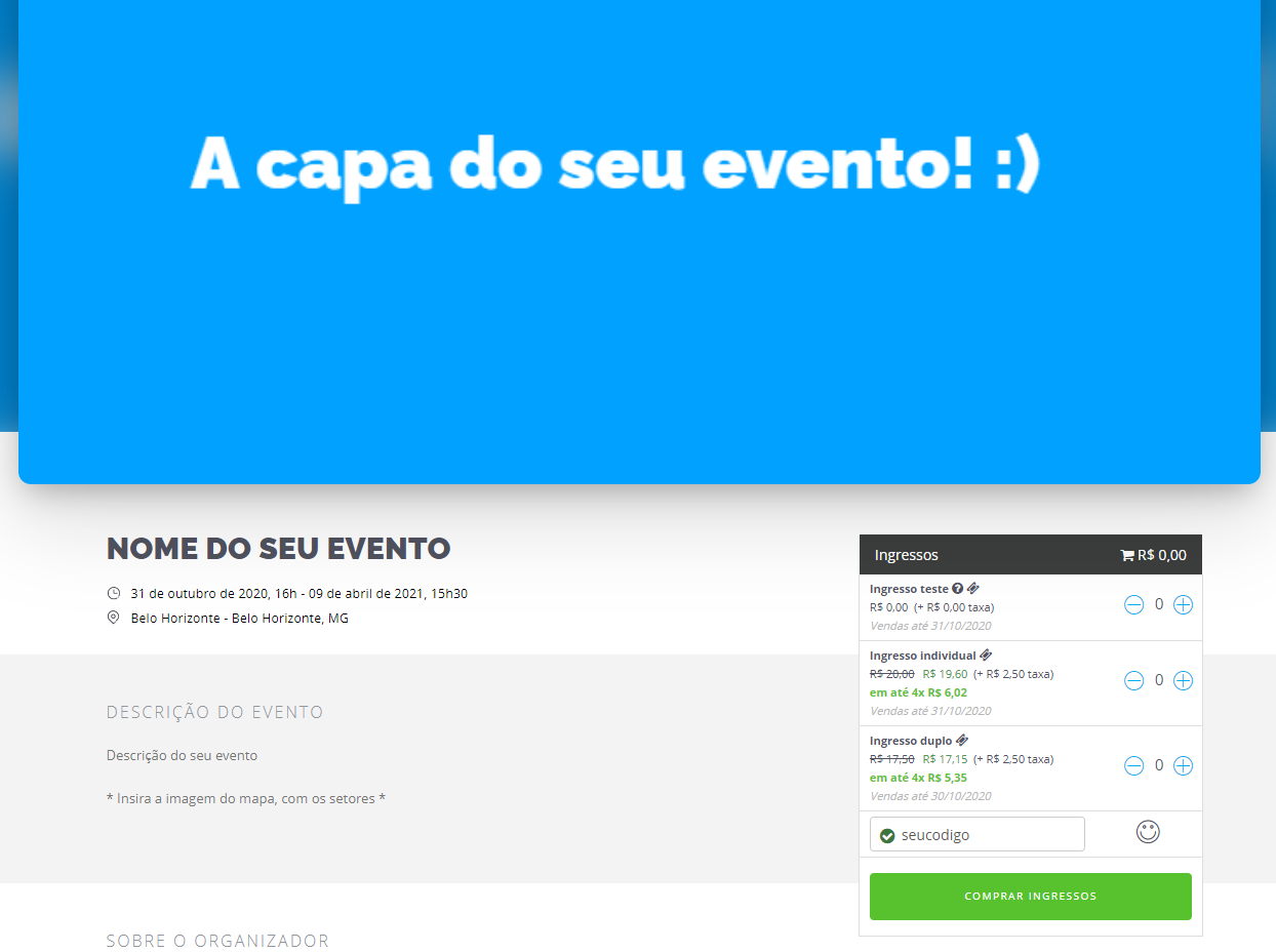 Aceitando um convite para ser afiliado/Promoter em um evento